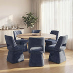 VKNOW Upholstered Swivel Dining Chairs Set of 2, Modern Dining Room Chairs with Open Back, Chenille Fabric Kitchen Chairs for Dining Room, Living Room, Bedroom, Vanity, Blue