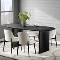 Casaphoria Wood Kitchen Table Set with 4 Chairs, 67" Dining Kitchen Table & Chairs Set for 4-6, Modern Farmhouse Oval Dining Table for Living Room, Easy Assembly, Black