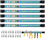 Magnetic Tool Holder 6 Pack, 18" Heavy Duty Magnetic Tool Bar Strip with Mounting Screws, Wall Mounted Metal Tool Organizer Rack for Garage, Workshop, Home, and DIY Projects
