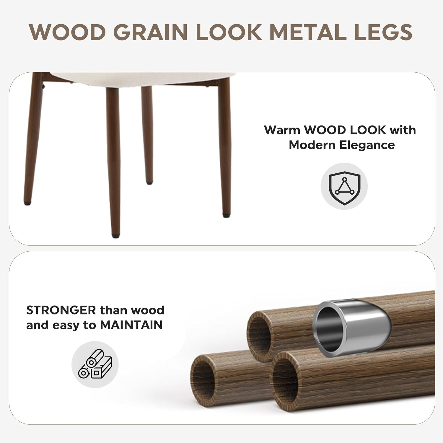 5-Piece Extendable Oval Dining Table Set for 4, 55"-71" Kitchen Table and 4 Beige Linen Chairs with Metal Legs, Wood Dining Room Table with MDF Tabletop&Base, Wulnat