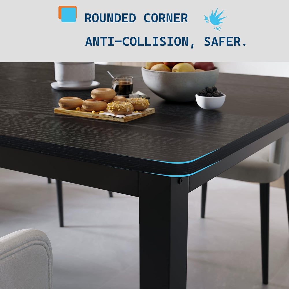 GarveeHome 70.8 in Industrial Dining Table for 6, Wooden Long Dinner Table wi...