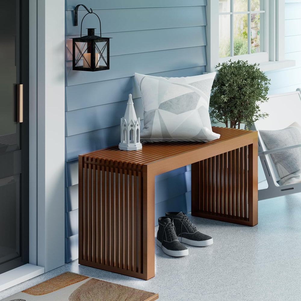 APRTAT Bamboo Dining Bench Indoor Long Entryway Shoe Rack Bench,Outdoor Moder...