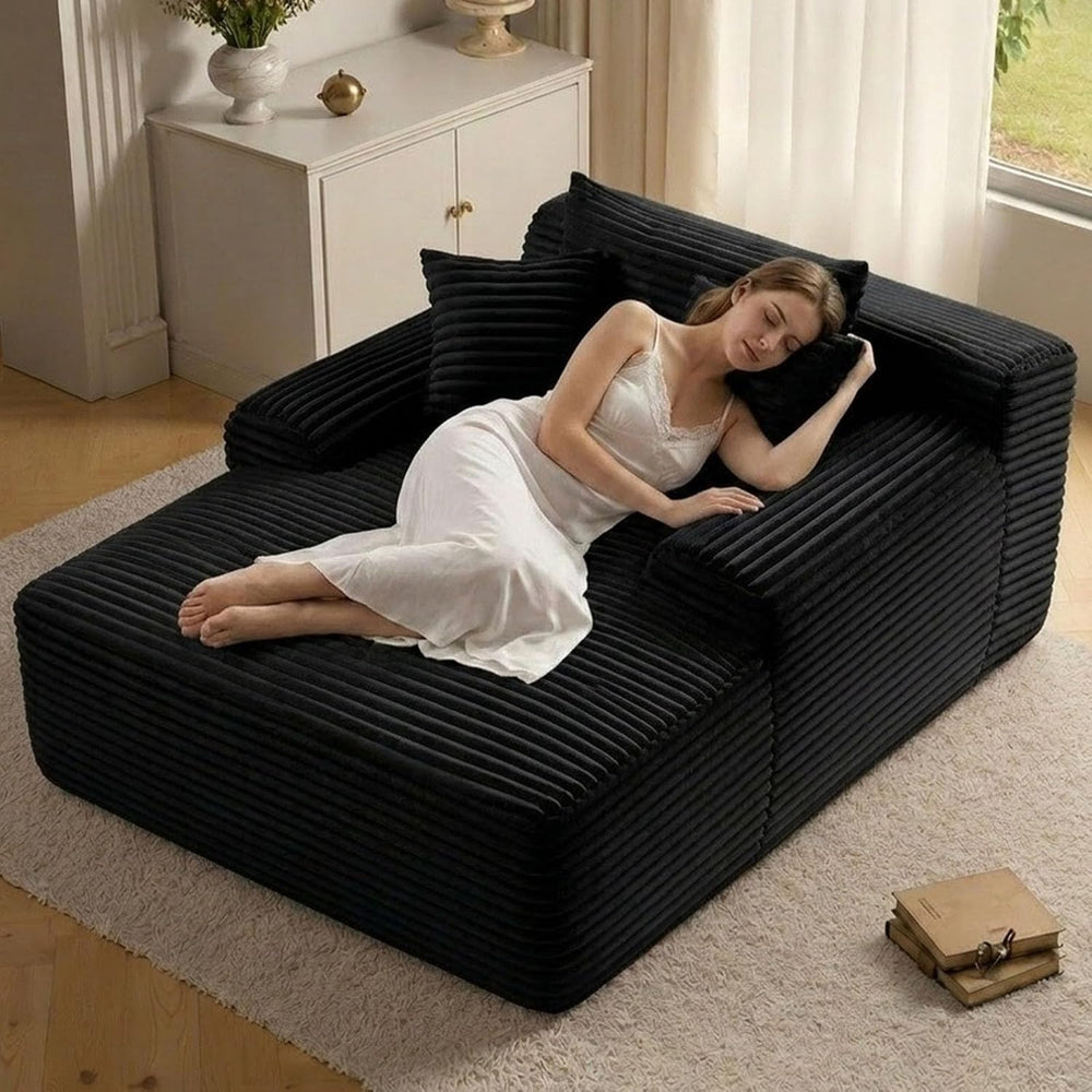 ODUWA 65" Oversized Chaise Lounge Chair Indoor, Cloud Couch Chair with W...