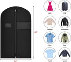 Univivi Suit Bags Garment Bag for Men Storage, 40 Inch, 10 Pack | Breathable Garment Bag, Dustproof Suit Travel Bag, Clear Window and ID Card Holder for Suits, Jackets, Shirt and Coat