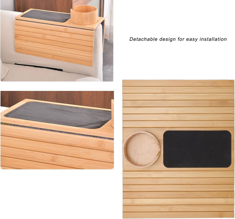 Cryfokt Couch Armrest Table, Anti Slip Couch Arm Tray with Cup Holder, Space ...