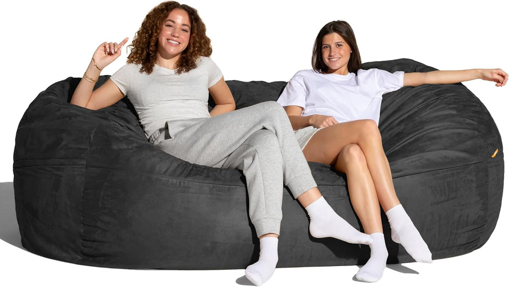 Jaxx 7 Foot Giant Bean Bag Sofa, Black