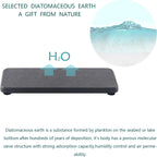 2 Pcs Water Absorbing Stone Trays, Kitchen/Bathroom Sink Soap Dish, Diatomite Tray Used for Hand Soap & Cosmetic Bottles in The Modern Home, 3.5" W x 7.1" L, Dark Gray