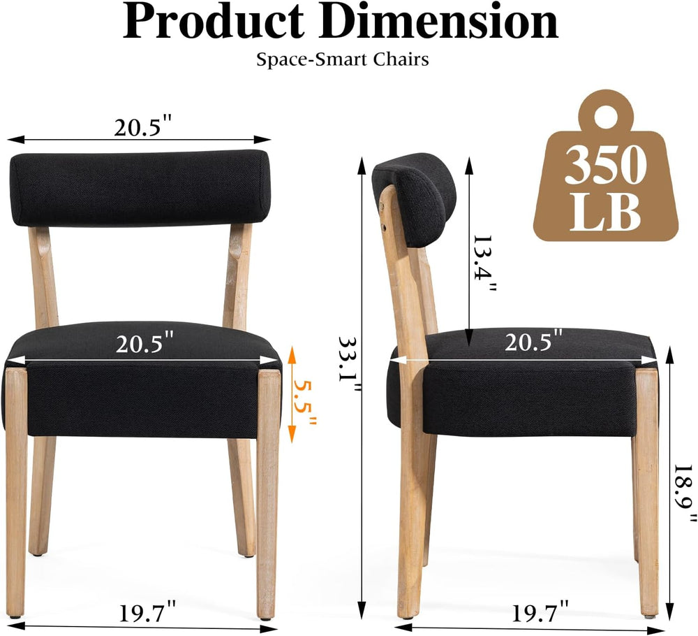 ZJhome Dining Chairs,Set of 2 Mid-Century Modern Wooden Kitchen Chairs with L...