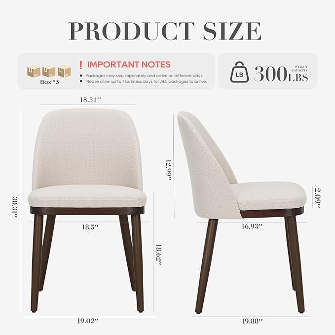 COLAMY Upholstered Dining Chairs Set of 6, Modern Kitchen Chairs with Back, F...