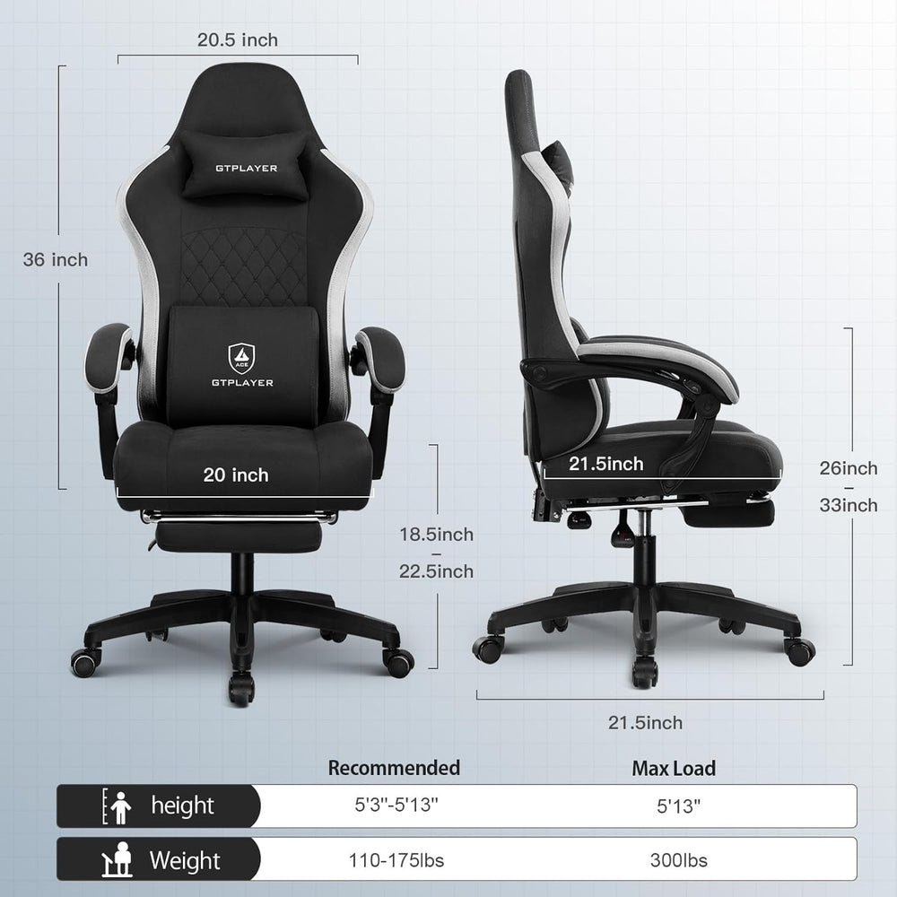 GTPLAYER Gaming Chair, Computer Office Chair with Pocket Spring Cushion, Link...