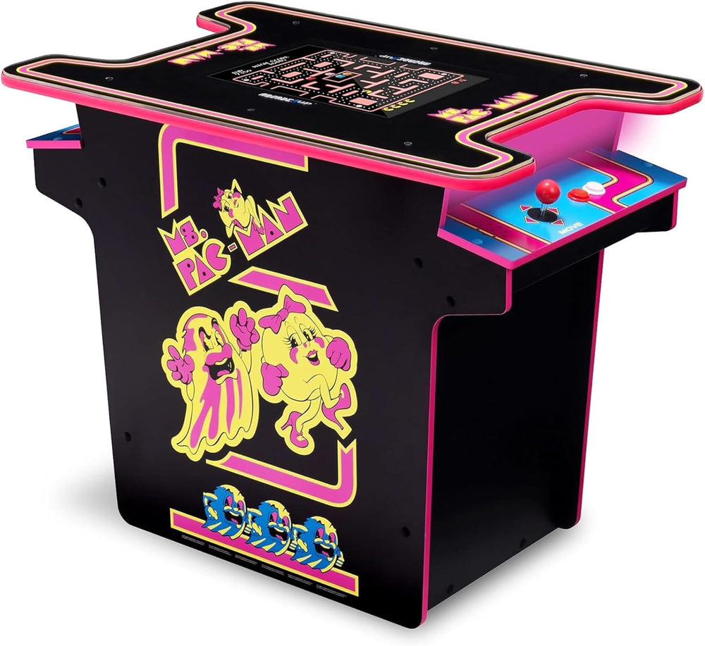 Arcade1Up Ms. PAC-MAN Head-to-Head Arcade Table, 12 Classic Games | Retro Hom...