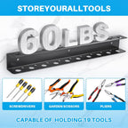 TSUMAZRURE Screwdriver Wall Rack, Screw Driver Holder and Screwdriver Rack, Tool Organizer Rack with Screw Driver Holders Organizers, Wall Mounted Tool Rack for Garage Tool Storage Rack (black)