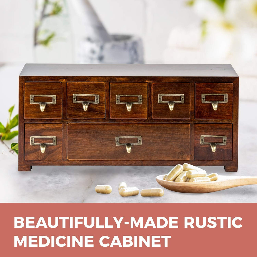 Label Holder Organizer Traditional Medicine Cabinet - Desktop Wide & Smal...