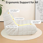 High-end Quality Compressed Bean Bag Chair, Togo Chair Beanbag Sofa, Fireside Chairs with High Resilience Foam Soft Comfy Jacquard Fabric Ergonomic Non-Slip Design for Living Room, Bedroom, Resort