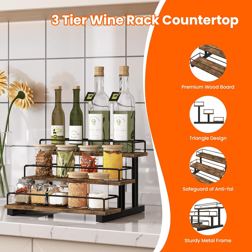 Homode Liquor Bottle Display Shelf, 3 Tier Coffee Syrup Rack Organizer | Wine...