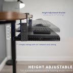 VIVO Large Clamp-on Height Adjustable Keyboard Tray, Pull Out Platform, Pencil Drawer, 27 (33 Including Clamps) x 11 inch Slide-Out Tray Storage Drawer, Black, MOUNT-KB05-4DH