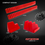 46PC Red Magnetic Wrench Organizers Set for Tool Storage - Modular Wrench Holders with Metric & SAE Labeled Slots, Extra Strength Magnet Base - Workshop & Home Toolbox Organization Gift