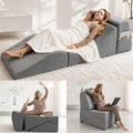 Yoga Chaise Lounge Chair Indoor, 3-in-1 Convertible Boneless Couch Bed | Corduroy Floor Sofa with Memory Foam, Zero Gravity Curved Design, No Assembly Required, for Bedroom, Living Room, Reading