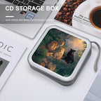 Tiger Lionpanther Print CD Case 40 Capacity DVD Case Holder Wallet Organizer for Car Home