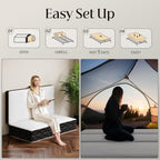 GEMBED Tri Folding Mattress Full Size - 4Inch Foldable Floor Sofa Bed | Memory Foam Tri-fold Handle & Non-Slip Bottom, Portable Foldable Sofa Bed Floor for Travel RV Camping Yoga - 73"x52"x4"