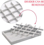 DIOMMELL Set of 5 Stackable Velvet Jewelry Trays Organizer Jewelry Display Showcase Dresser Drawer Organizer Storage Box for Ring Earring Bracelet Necklace Accessary, Grey