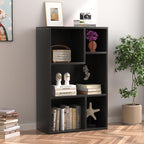 VECELO 31 Inch High Modern Kids Bookcase, 3-Tier Wide Bookshelves, 5 Cube Storage Organizer with Anti-tip Kit, Different Height Open Storage Fits Tallest Hardcovers, Easy to Install,Black