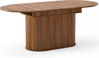 55"-71" Extendable Dining Table Set for 8, Oval Dining Room Table Set for 8, Modern Wood Kitchen Table Upholstered Chairs Set of 8, Ideal for Dining Room,Office, Space-Saving