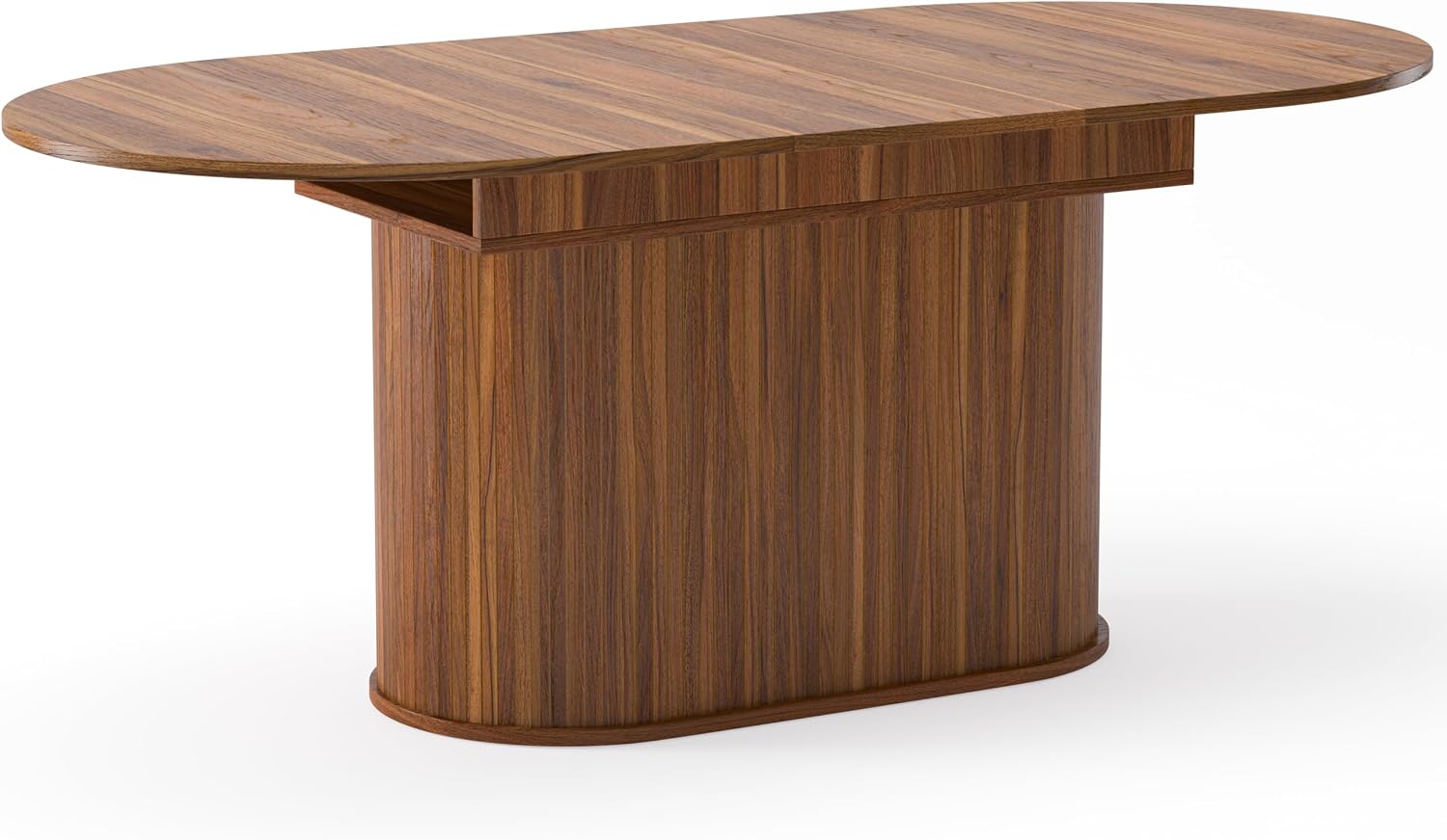 55"-71" Extendable Dining Table Set for 8, Oval Dining Room Table Set for 8, Modern Wood Kitchen Table Upholstered Chairs Set of 8, Ideal for Dining Room,Office, Space-Saving
