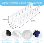 Acrylic Hat Organizer for Baseball Caps,Hat Holder,Hat Storage for Baseball Caps,Hat Organizer for Closet,Hat Stand,Hat Rack for Closet, 2 Pack