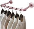 WEBI Industrial Pipe Clothing Rack,20" Wall Mounted Clothes Rack for Hanging Clothes,Heavy Duty Metal Garment Rack Bar Wall Mount Clothing Rod for Closet,Laundry Room,Rose Gold