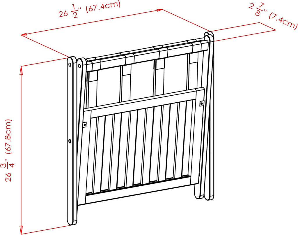 Winsome Reese Luggage Rack with Storage Shelf, for Guest Room, No Assembly, Cappuccino