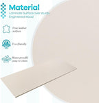 Kaboon Universal Tabletop 55"x23.62" Solid One-Piece Melamine Table Top, Double Desk L-Desk DIY, Home and Office Countertop,Leather/Ivory