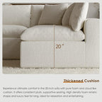 189" Oversized Boneless Cloud Couch, Modular Sectional Couches for Living Room, L-Shaped with Deep Seats, No Assembly Required, 8-Seater Washable Fabric Sleeper Sofa, White