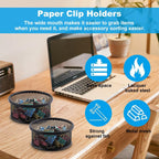 LOQJSS 2PCS Mesh Paper Clip Holder, Stackable PaperClip Organizer for Desk, Mesh Paperclip Dispenser Organizer with Non-Slip EVA Pad,Paperclip Holder for Office Binder Box