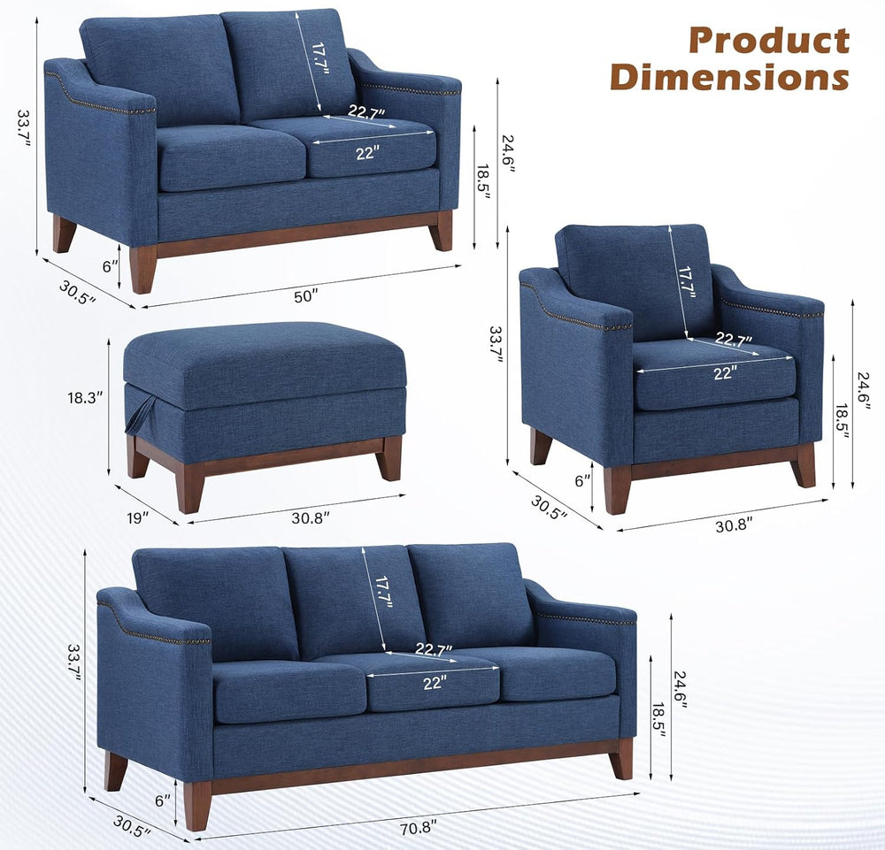 HAOMARKETS Storage Ottoman with Flip-Top Table, Upholstered Soft Fabric Footr...