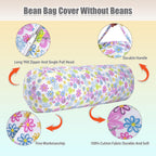 Stuffed Animal Storage Bean Bag Chair Cover (No Filler), Cylinder Plush Toy Storage Stuff and Sit Seat for Kids Boys and Girls, Canvas Large Soft Sit & Play Sofa with YKK Zipper