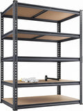 Heavy Duty Garage Shelving 36" W x 16" D x 72" H, 2850 LBS Storage Shelves 5-Tier Adjustable, Boltless Metal Rack with Extra Deep Shelves for Warehouse Basement Workshop, Black