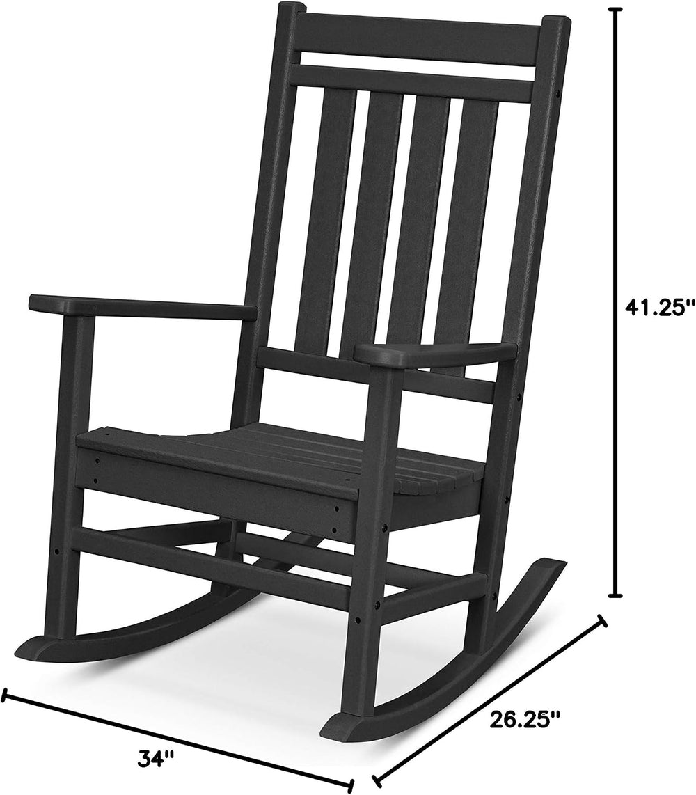 POLYWOOD Estate Rocking Chair, Outdoor Porch Rocker, All-Weather HDPE Patio F...
