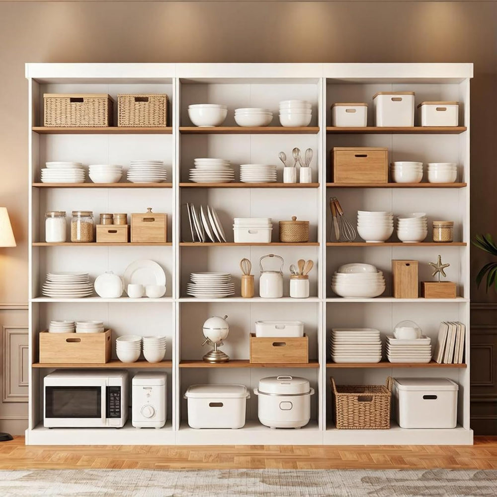 Vyre 70.8" Tall Farmhouse Modular Kitchen Pantry Cabinet, Wooden Storage...