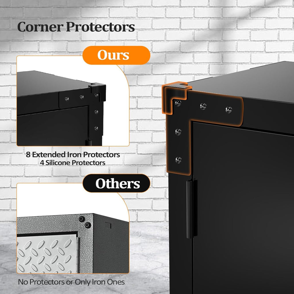 VINGLI Garage Wall Cabinet with Locking Doors and Adjustable Shelf, Metal Wall Cabinet, Floating Upper Storage Cabinet (Black, 30''W x 12''D x 30''H)