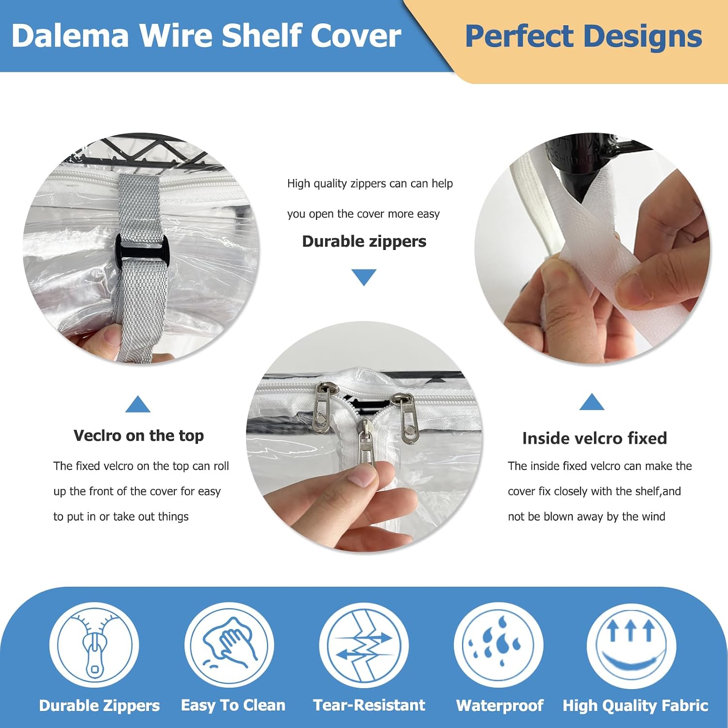 Waterproof Shelf Cover,Durable Dustproof Storage Wire Rack Covers,Outdoor Shelving Covers for Wire Shelves with Zipper 48''x18''x72'',Clear