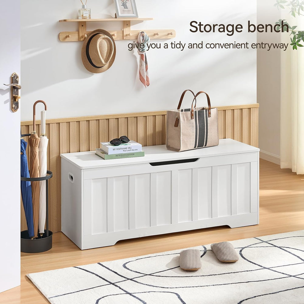 VANKILEY 47.2" Storage Chest Extra Large, Storage Bench.(White) | Wooden...