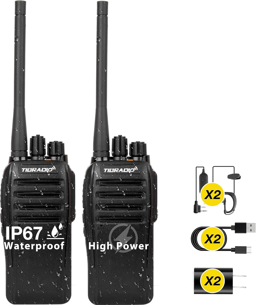 TIDRADIO 10Miles-Heavy Duty Long Range Walkie Talkies-IP67 Waterproof FRS