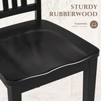 COLAMY Wooden Dining Room Chairs Set of 4, Spindle High Back Windsor Kitchen Side Chair, Farmhouse Dining Chairs for Kitchen, Dining Room, Black