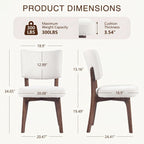 YOUNIKE Wooden Dining Chair, Chenille Fabric Upholstered Dining Room Chair Kitchen Side Chair, Farmhouse Dinner Chair with Solid Wood Legs for Kitchen Dining Vanity, Beige (Single Pack)