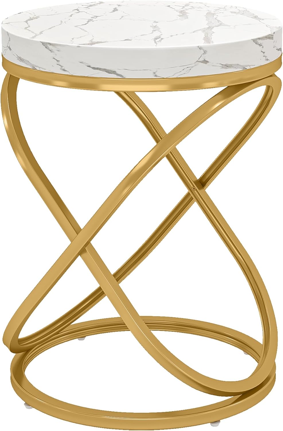 Tribesigns Round End Table with Engineered Wood Tabletop, 26 Inches Round Sid...