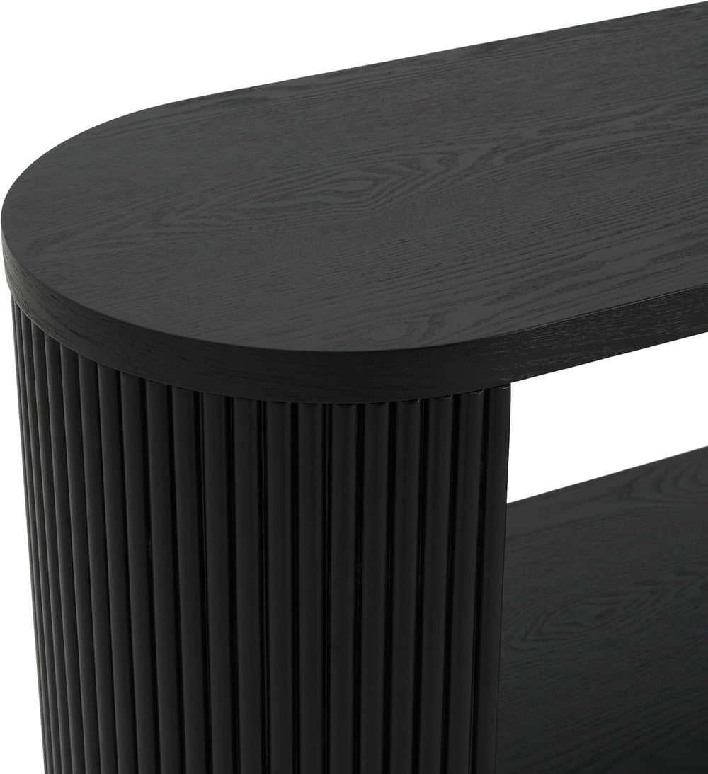 58.9" Modern Console Tables with 3 Tier Open Shelves, Storage Wood Entry...