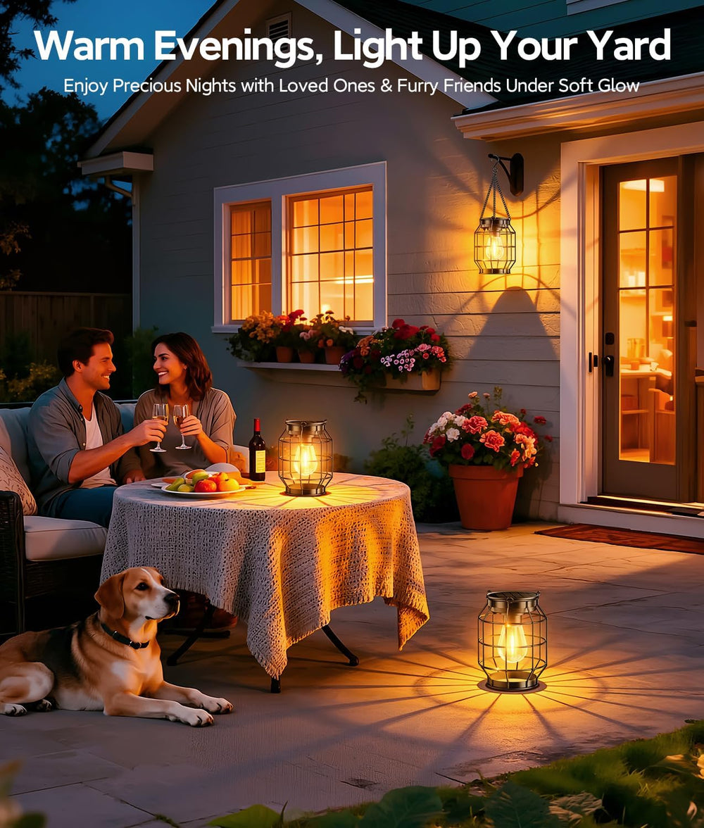 KOOPER Solar Lanterns Outdoor Waterproof, Upgraded Metal Hanging Solar Lights...