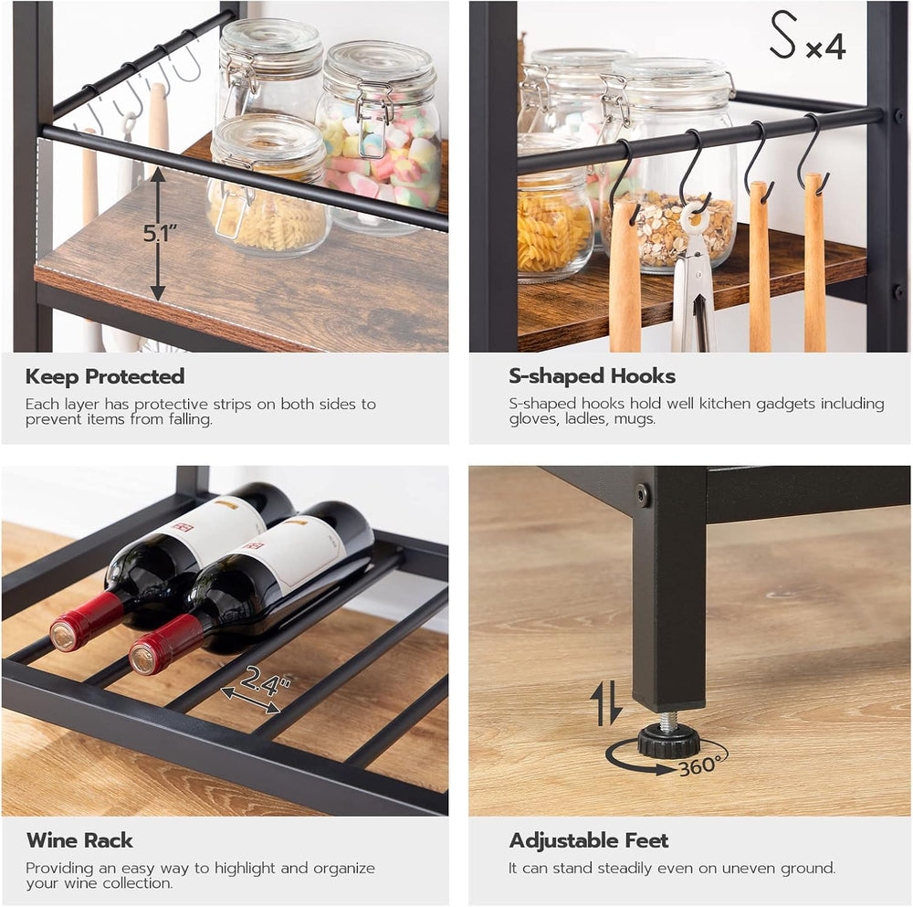 HOOBRO Kitchen Island with Storage, Kitchen Island Table with Power Outlet, 3...