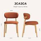 Kitchen Dining Chairs Set of 6 Modern Soft Linen Farmhouse Dining Room Chair with Metal Legs, Orange/Original